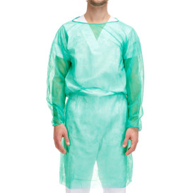 Disposable Lab Coat TST PP Tie Belt Back Closure Green XL 20gr (100 Units)