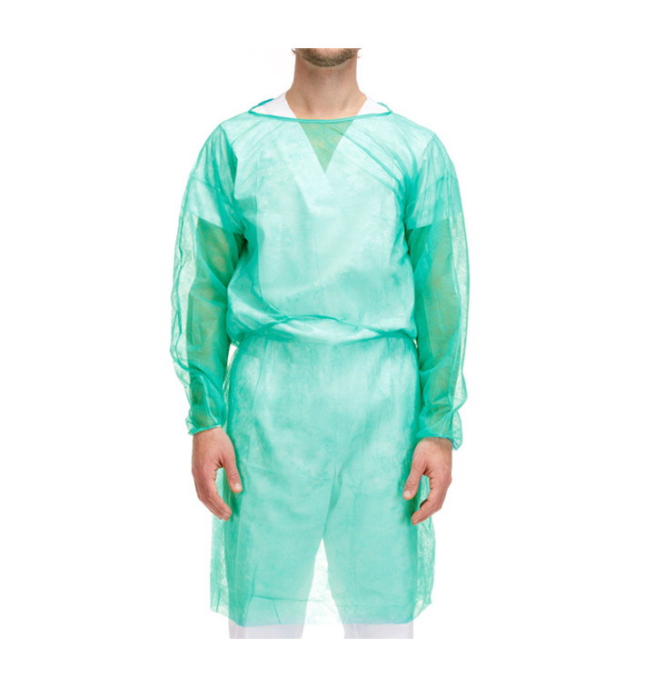 Disposable Lab Coat TST PP Tie Belt Back Closure Green XL 20gr (100 Units) Disposable Lab Coat TST PP Tie Belt Back Closure Green XL 20gr (100 Units)