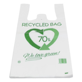 Plastic T-Shirt Bag 70% Recycled 30x40cm 50µm (100 Units) 