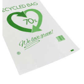 Plastic T-Shirt Bag 70% Recycled 30x40cm 50µm (100 Units) 