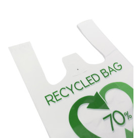 Plastic T-Shirt Bag 70% Recycled 30x40cm 50µm (100 Units) 