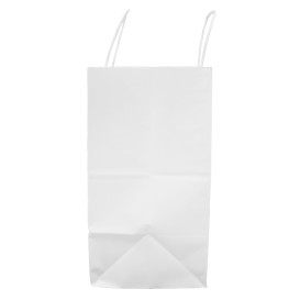 Paper Bag with Handles Kraft White 100g/m² 27+14x26cm (25 Units) 