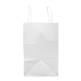 Paper Bag with Handles Kraft White 80g/m² 30+18x29cm (25 Units) 