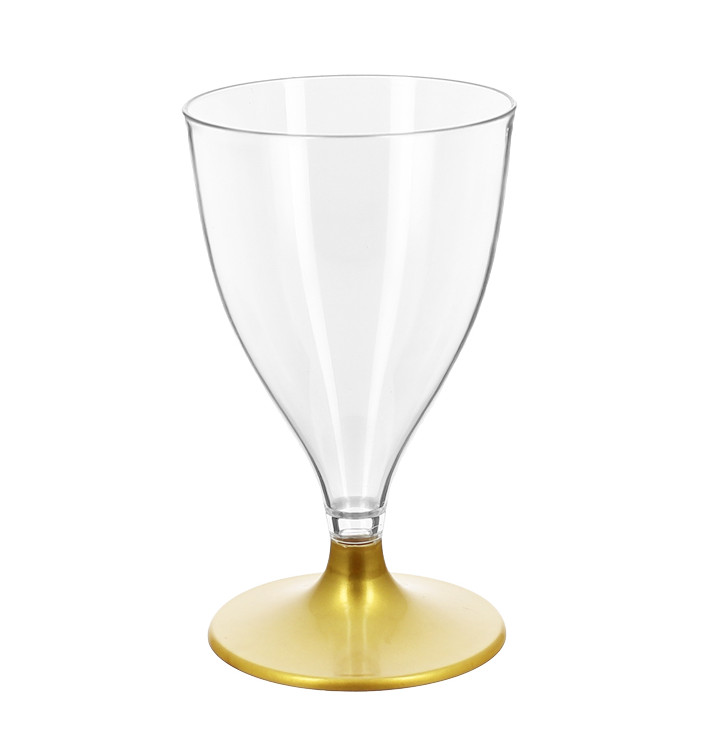 Reusable PS Cup Water/Wine Gold Foot 200ml 2P (48 Units) Reusable PS Cup Water/Wine Gold Foot 200ml 2P (48 Units)