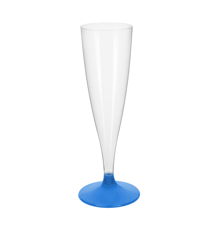 Plastic Stemmed Flute Sparkling Wine Blue Clear 140ml 2P (400 Units) Plastic Stemmed Flute Sparkling Wine Blue Clear 140ml 2P (400 Units)