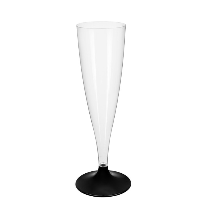 Plastic Stemmed Flute Sparkling Wine Black 140ml 2P (500 Units) Plastic Stemmed Flute Sparkling Wine Black 140ml 2P (500 Units)