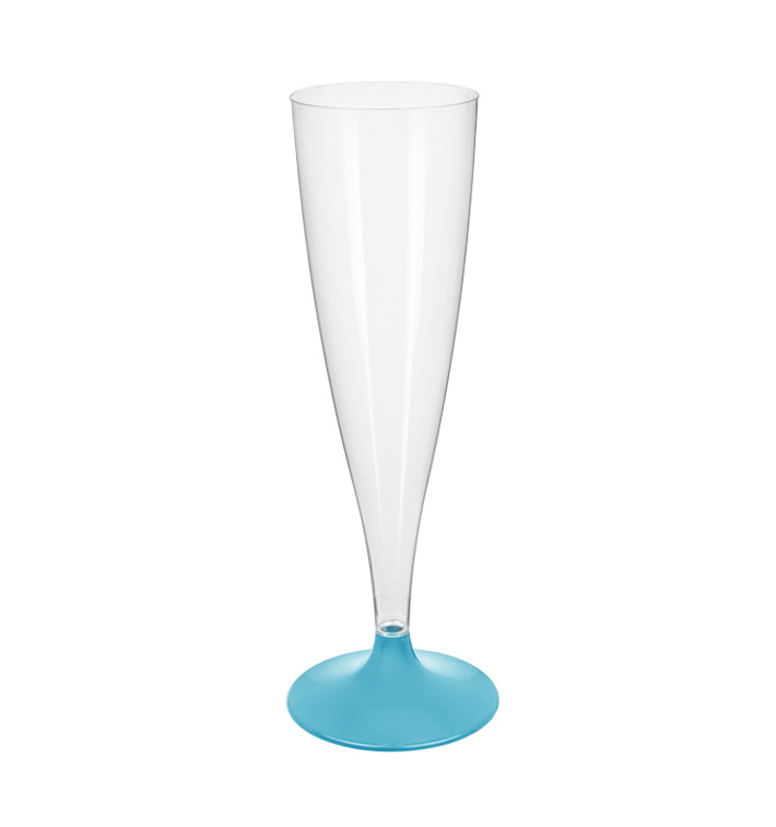 Plastic Stemmed Flute Sparkling Wine Turquoise 140ml 2P (20 Units) Plastic Stemmed Flute Sparkling Wine Turquoise 140ml 2P (20 Units)