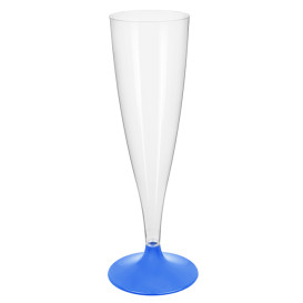 Plastic Stemmed Flute Sparkling Wine Mediterranean Blue 140ml 2P (20 Units)