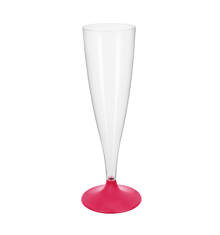 Plastic Stemmed Flute Sparkling Wine Fuchsia 140ml 2P (20 Units) Plastic Stemmed Flute Sparkling Wine Fuchsia 140ml 2P (20 Units)
