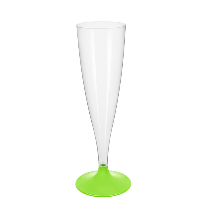 Plastic Stemmed Flute Sparkling Wine Lime Green 140ml 2P (20 Units) Plastic Stemmed Flute Sparkling Wine Lime Green 140ml 2P (20 Units)