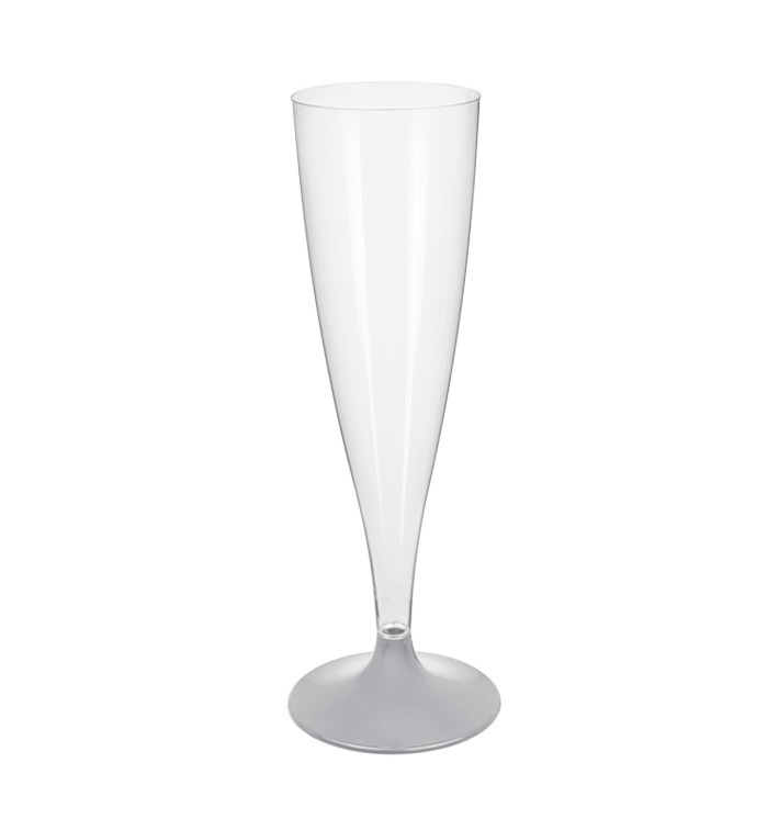 Plastic Stemmed Flute Sparkling Wine Grey 140ml 2P (20 Units) Plastic Stemmed Flute Sparkling Wine Grey 140ml 2P (20 Units)