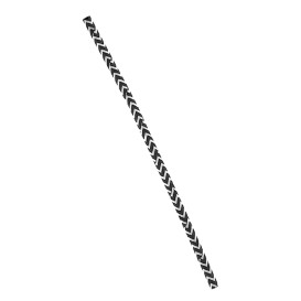 Paper Straw Straight Black and White Ø0,6cm 20cm (100 Units)