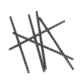 Paper Straw Straight Black and White Ø0,6cm 20cm (100 Units) 