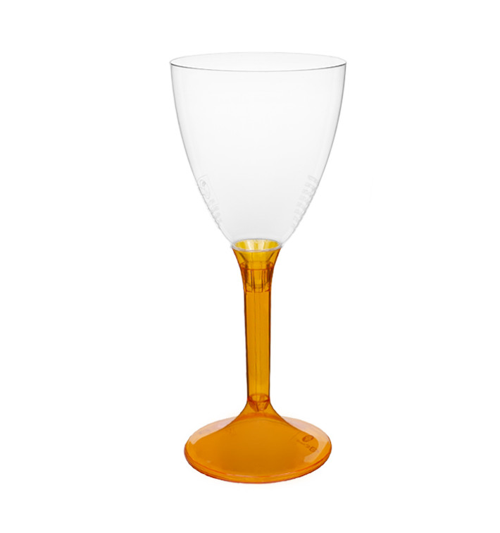 Plastic Stemmed Glass Wine Orange Clear Removable Stem 180ml (200 Units) Plastic Stemmed Glass Wine Orange Clear Removable Stem 180ml (200 Units)