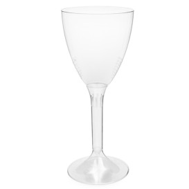 Plastic Stemmed Glass Wine Clear Removable Stem 180ml (40 Units)