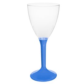 Plastic Stemmed Glass Wine Blue Mediterranean Removable Stem 180ml (200 Units)