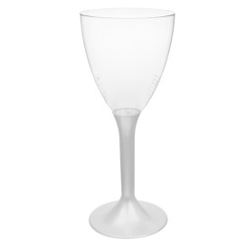 Plastic Stemmed Glass Wine White Pearl Removable Stem 180ml (200 Units)