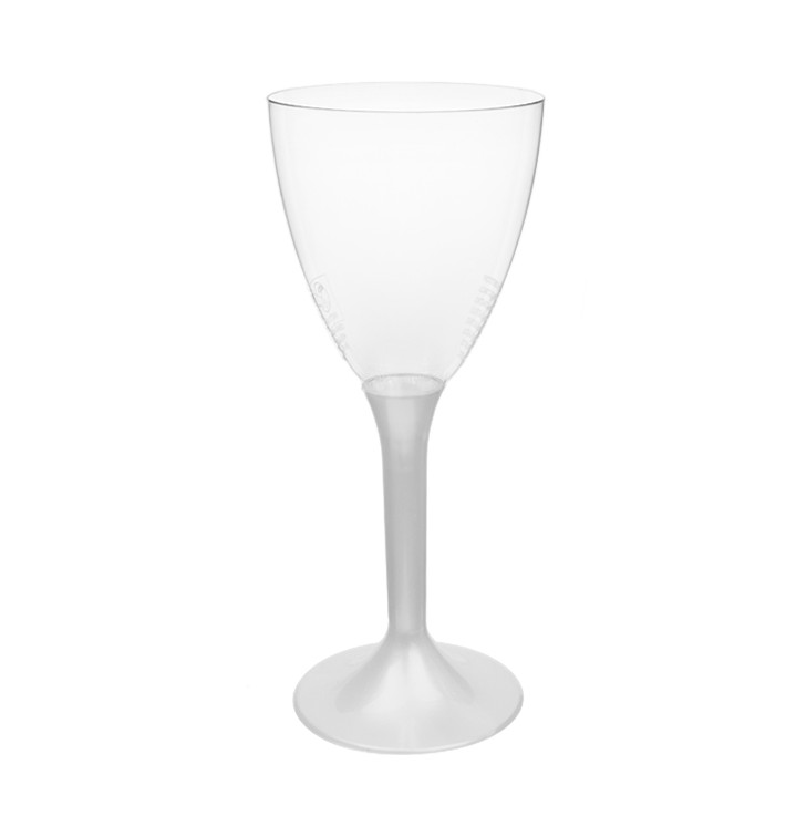Plastic Stemmed Glass Wine White Pearl Removable Stem 180ml (40 Units) Plastic Stemmed Glass Wine White Pearl Removable Stem 180ml (40 Units)