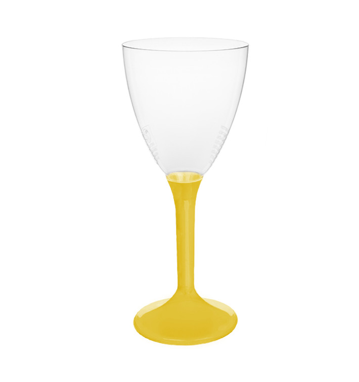Plastic Stemmed Glass Wine Yellow Removable Stem 180ml (200 Units) Plastic Stemmed Glass Wine Yellow Removable Stem 180ml (200 Units)