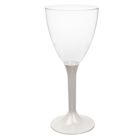 Plastic Stemmed Glass Wine Beige Removable Stem 180ml (200 Units)
