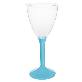 Plastic Stemmed Glass Wine Turquoise Removable Stem 180ml (40 Units)