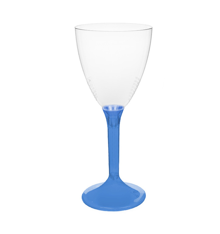 Plastic Stemmed Glass Wine Blue Clear Removable Stem 180ml (40 Units) Plastic Stemmed Glass Wine Blue Clear Removable Stem 180ml (40 Units)