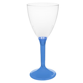 Plastic Stemmed Glass Wine Blue Clear Removable Stem 180ml (200 Units)