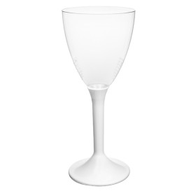 Plastic Stemmed Glass Wine White Removable Stem 180ml (40 Units)