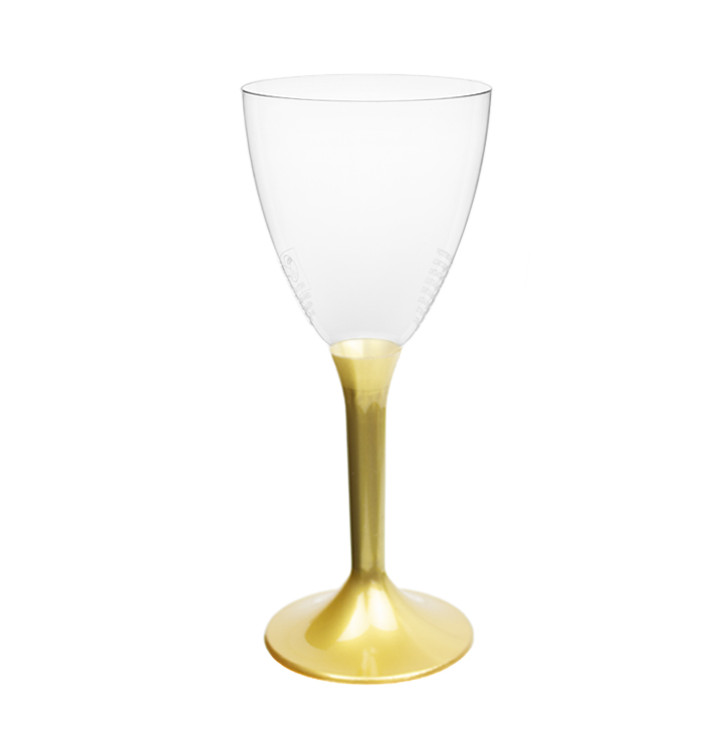 Plastic Stemmed Glass Wine Gold Removable Stem 180ml (200 Units) Plastic Stemmed Glass Wine Gold Removable Stem 180ml (200 Units)
