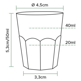 Plastic Shot PS Clear Ø45mm 50ml (1000 Units)