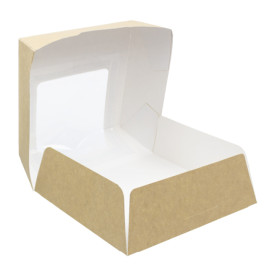 Paper Cake Box with Window Kraft 14x14x5cm (250 Units)