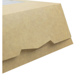 Paper Cake Box with Window Kraft 14x14x5cm (250 Units)