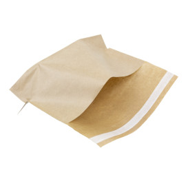 Paper Food Bag Autoseal Kraft 21x17cm (100 Units)