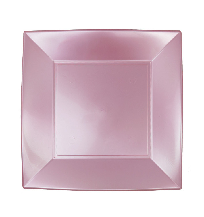 Plastic Plate Flat Violet "Nice" Pearl PP 23 cm (25 Units) Plastic Plate Flat Violet "Nice" Pearl PP 23 cm (25 Units)