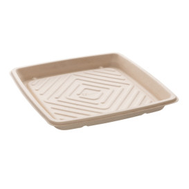 Sugarcane Tray Square Shape Natural 27x27cm (25 Units)