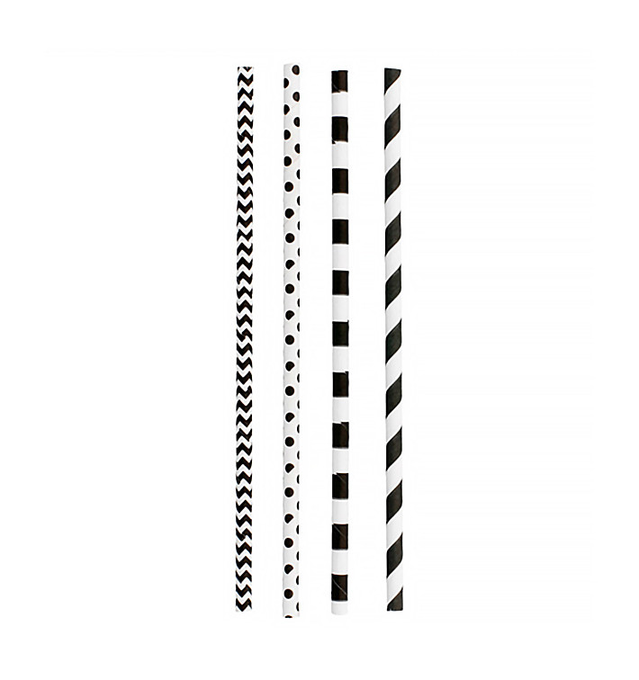 Paper Straw Straight Black Pack Ø0,6cm 20cm (200 Units) Paper Straw Straight Black Pack Ø0,6cm 20cm (200 Units)