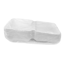 Sugarcane Hinged Container "Menu Box" White 22,5x22,5x7,5cm (50 Units) 