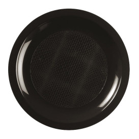 Plastic Plate Flat Black "Round" PP Ø18,5cm (600 Units)