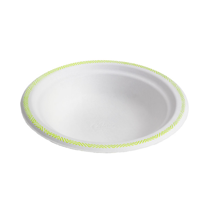 Molded Fiber Bowl "Chinet" White BiColor 460ml Ø18cm (125 Units) Molded Fiber Bowl "Chinet" White BiColor 460ml Ø18cm (125 Units)