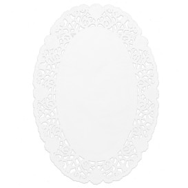 Paper Lace Doilie Oval Shape "Litos" White 18x25cm (250 Units)