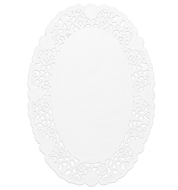Paper Lace Doilie Oval Shape "Litos" White 18x25cm (250 Units) 