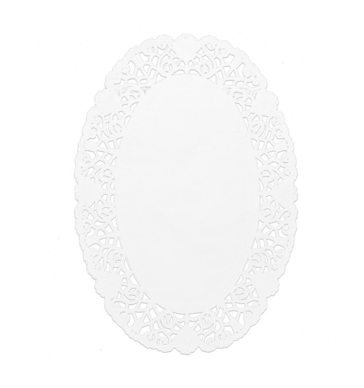 Paper Lace Doilie Oval Shape "Litos" White 18x25cm (250 Units) Paper Lace Doilie Oval Shape "Litos" White 18x25cm (250 Units)