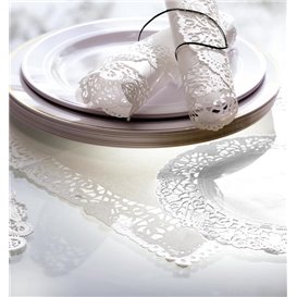 Paper Lace Doilie Oval Shape "Litos" White 18x25cm (250 Units) 