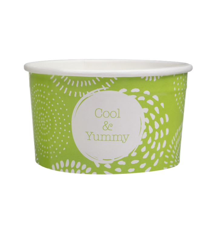 Paper Ice Cream Container"Cool and Yummy" 3oz/100ml (2.600 Units) Paper Ice Cream Container"Cool and Yummy" 3oz/100ml (2.600 Units)