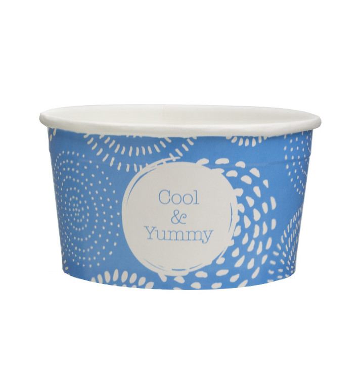 Paper Ice Cream Container "Cool&Yummy" 6oz/175ml (50 Units) Paper Ice Cream Container "Cool&Yummy" 6oz/175ml (50 Units)