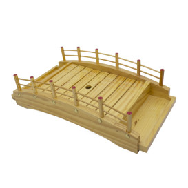 Wooden Sushi Bridge Serving Tray 43x21,5x12,5cm (1 Unit) 