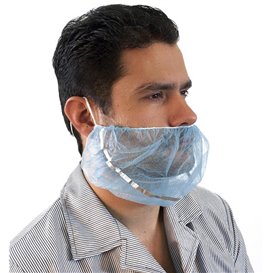 Disposable Beard Cover "TST" PP Blue Detectable (100 Units)