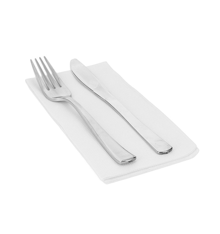 Paper Napkin Double Point White 1/8 40x40cm (50 Units) Paper Napkin Double Point White 1/8 40x40cm (50 Units)