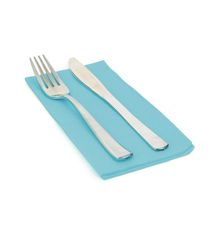 Paper Napkin Double Point Light Blue 1/8 40x40cm (50 Units) Paper Napkin Double Point Light Blue 1/8 40x40cm (50 Units)