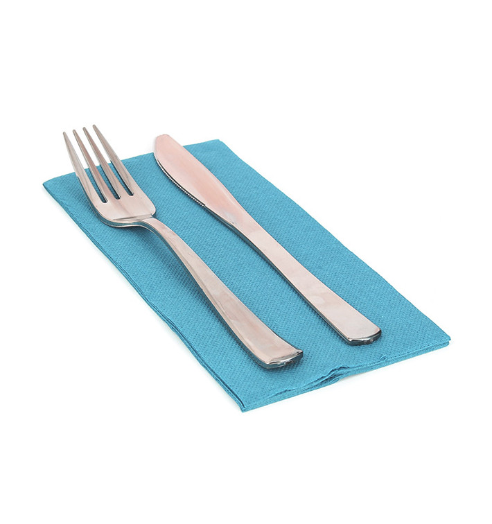 Paper Napkin Double Point 1/8 Turquoise 40x40cm (50 Units) Paper Napkin Double Point 1/8 Turquoise 40x40cm (50 Units)